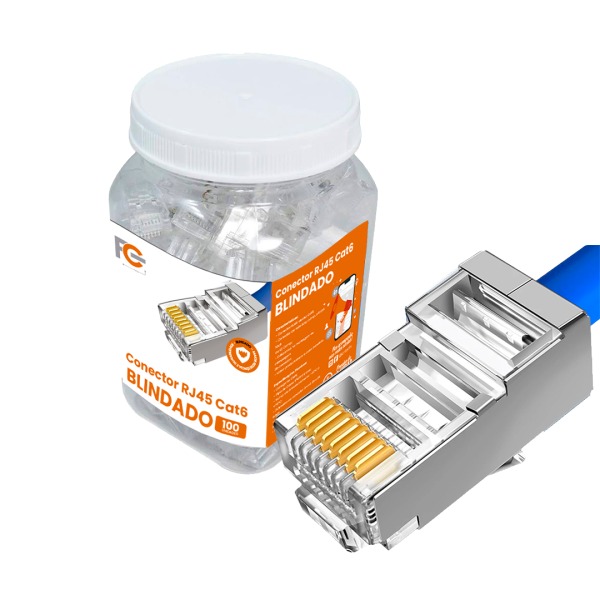 CONECTOR RJ45 CAT6 BLINDADO