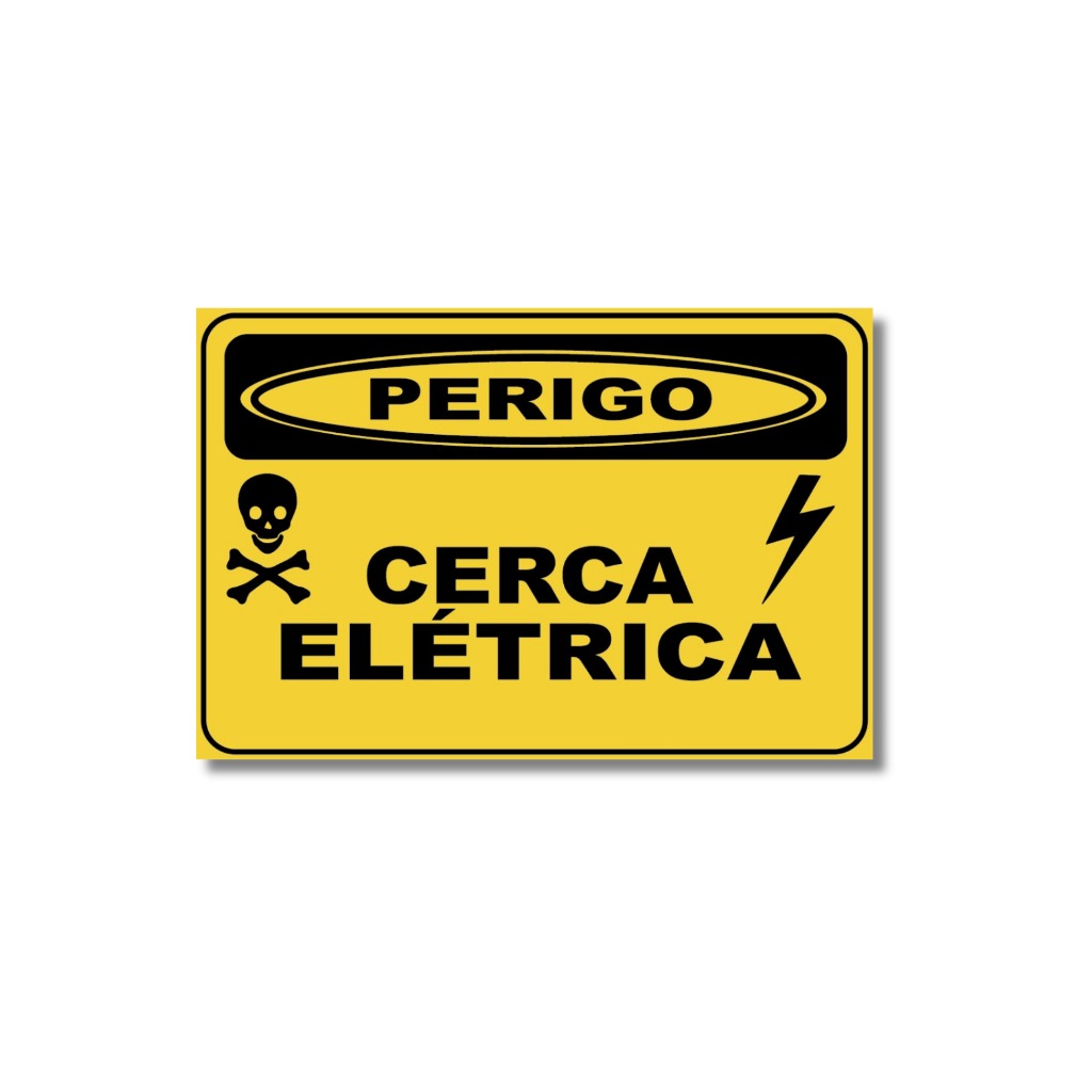PLACA DE CERCA ELETRICA 18X12 ALUMINIO