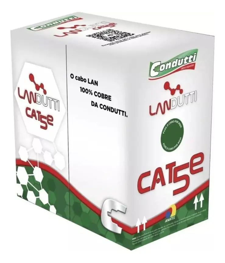 CABO DE REDE CAT5E CONDUTTI BB305M INTERNO BRANCO 100% COBRE