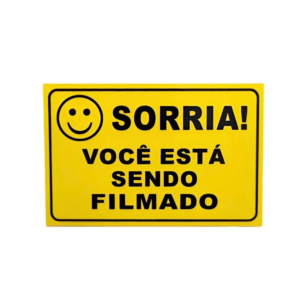 PLACA CFTV SORRIA 18X12 ALUMINIO