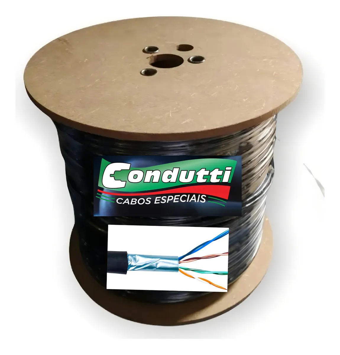 CABO DE REDE CAT5 COBREADO CONDUTTI BB300M DUPLA CAPA + 2X1,00 100%