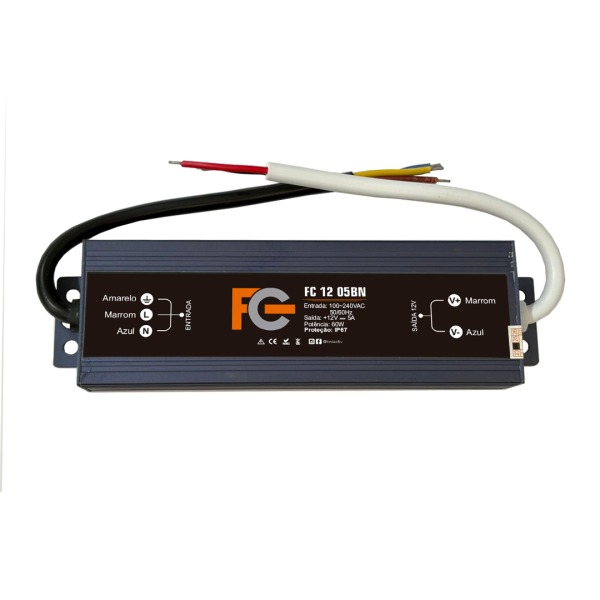 FONTE BLINDADA 12V 05A - 60W FC