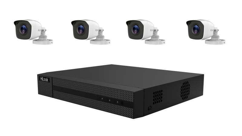 KIT ANALOGICO 1 DVR 4 CANAIS COM HD DE 1TB E 4 CAMERA BULLET 2MP HILOOK TK-4142BH-MP